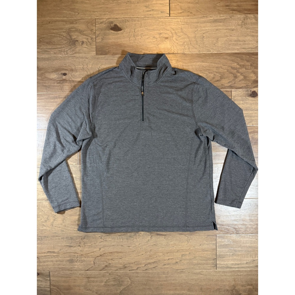 Orvis Classic Collection Mens XL Quarter Zip Pullover Charcoal Gray Heather